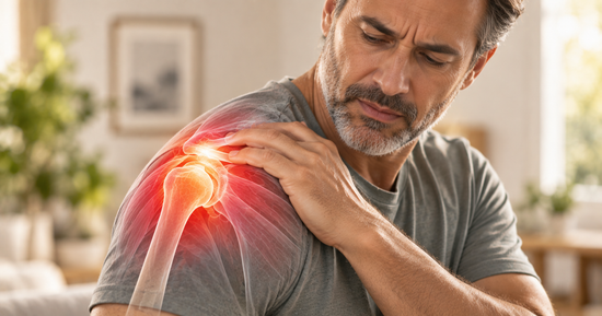 Person experiencing persistent pain and inflammation, representing natural pain relief support with PEA.